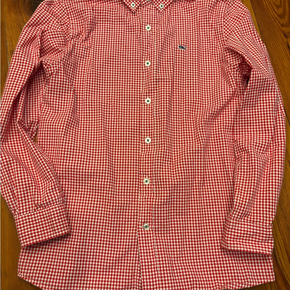 Vineyard Vines Red Gingham Button Down Shirt